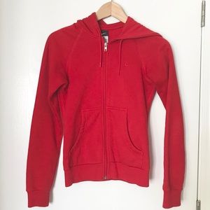 NIKE Red Hoodie Zip Up Sweatshirt
